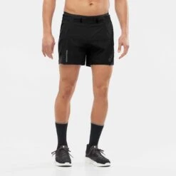 Salomon | Men's Sense Aero 5'' Shorts - Deep Black 11 Salomon | Men's Sense Aero 5'' Shorts - Deep Black -Run4It Shop LC1870000 M Salomon SenseAero5 frontonbody