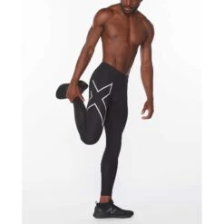 2XU | Men's Aero Vent Compression Tights -Run4It Shop MA6529bBLKSRF M 2xu aeroventcomptight modelstretch