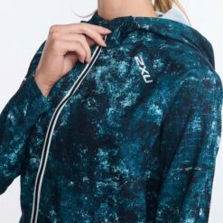 2XU | Women's Aero Jacket - Trailscape Blue 10 2XU | Women's Aero Jacket - Trailscape Blue -Run4It Shop WR6859aWTBSRF W 2XU AeroJacket zipper